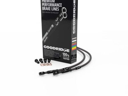 Goodridge 86-90 Yamaha XT600 Tenere Carbon Front SS Brake Lines w Black Fittings on Sale