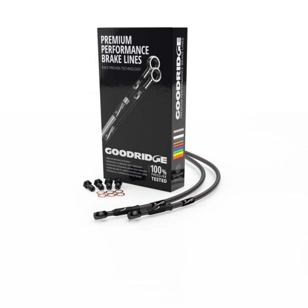 Goodridge 86-90 Yamaha XT600 Tenere Carbon Front SS Brake Lines w Black Fittings on Sale