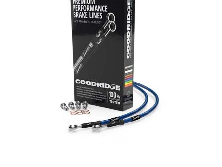 Goodridge 80-83 Yamaha XS400SE Single Disc Electric Blue Brake Lines Online Sale