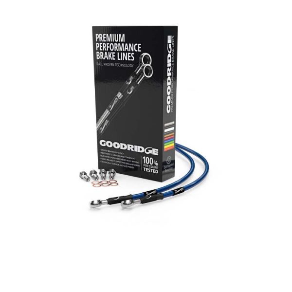 Goodridge 80-83 Yamaha XS400SE Single Disc Electric Blue Brake Lines Online Sale