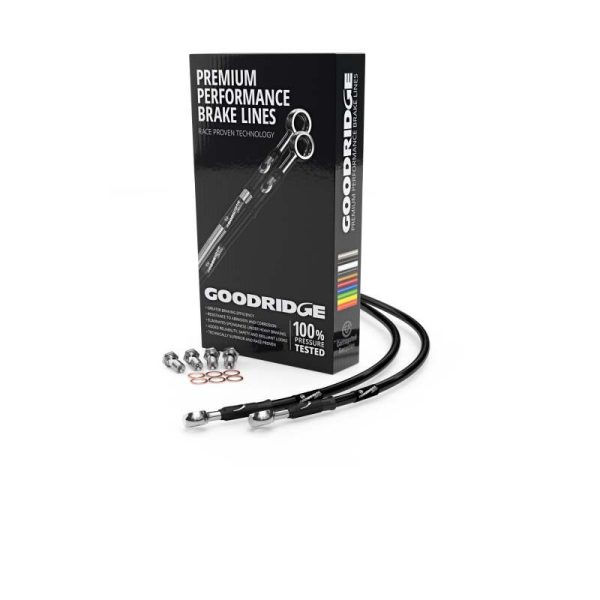 Goodridge 89-90 Yamaha FZR600 Black Rear SS Brake Lines For Discount