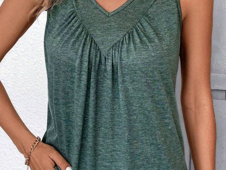 V-Neck Wide Strap Tank Discount