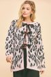 Davi & Dani Leopard Ribbon Tie Front Loose Fit Cardigan Hot on Sale