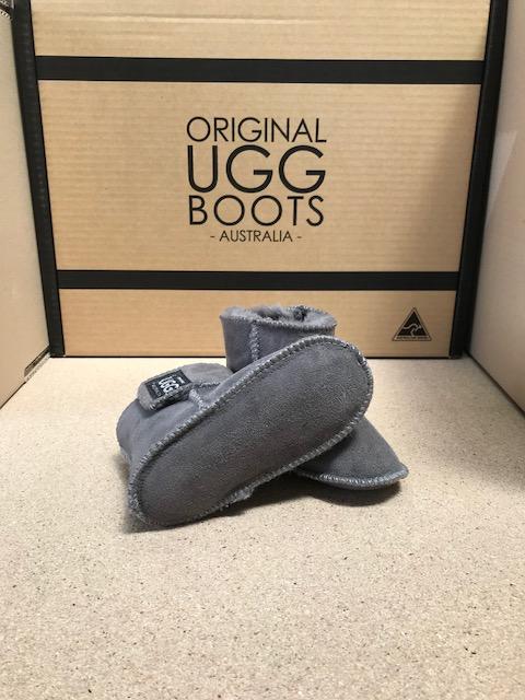 Grey Baby Velcro UGG Boots Hot on Sale