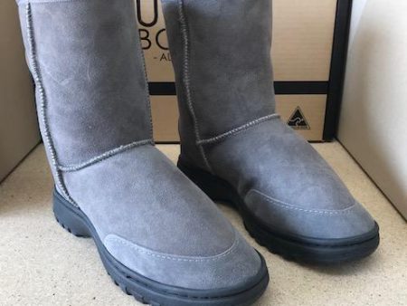 GREY SHORT RUGGED UGG BOOTS on Sale