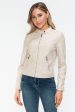 Snobbish PU Leather Zip Up Jacket with Pockets Fashion