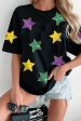 Sequin Stars Patched Round Neck T-Shirt Online