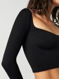 Scoop Neck Long Sleeve Cropped T-Shirt Hot on Sale