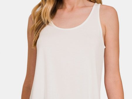 Zenana Round Neck Flowy Hem Tank Online