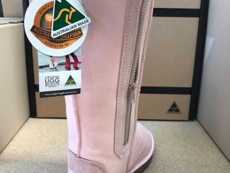 PINK TALL ZIP BOOTS For Cheap