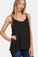 Zenana Woven Double Spaghetti Strap V-Neck Cami Cheap