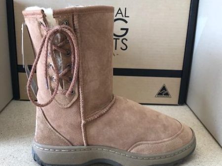 CHESTNUT SHORT LACE UP RUGGED UGG BOOTS Hot on Sale