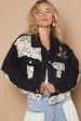 POL Crochet Patch Embroidered Button Up Jacket Sale