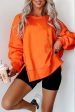 Side Slit Round Neck Long Sleeve Sweatshirt Cheap