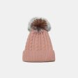 Cable Knit Winter Hat with Pompom Online Hot Sale