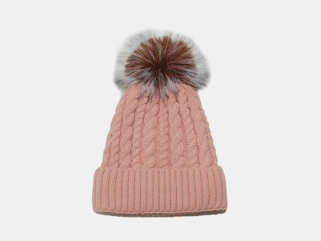 Cable Knit Winter Hat with Pompom Online Hot Sale