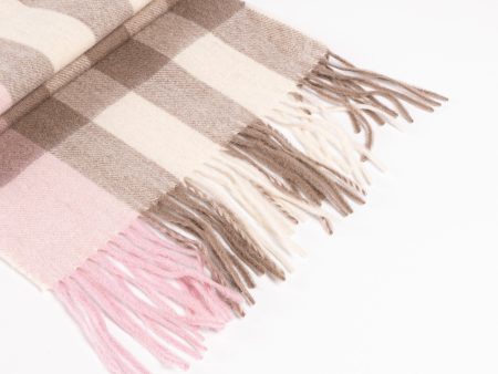 Australian Made Wool Scarf - Orchid Gingham For Cheap