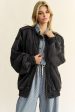 Davi & Dani Exposed Seam Zip Up Dropped Shoulder Jacket Discount