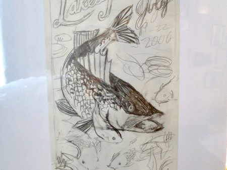 10,000 Lakes  06 fish OG Pencil concept Sketch Hot on Sale