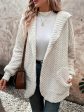 Open Front Long Sleeve Hooded Fuzzy Cardigan Online