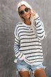 Striped Round Neck Drop Shoulder Sweater on Sale