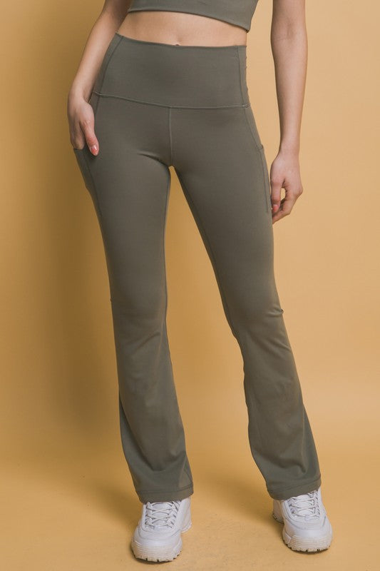 Love Tree High Waist Flare Active Leggings with Side Pockets For Cheap