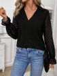 V-Neck Flounce Sleeve Blouse on Sale