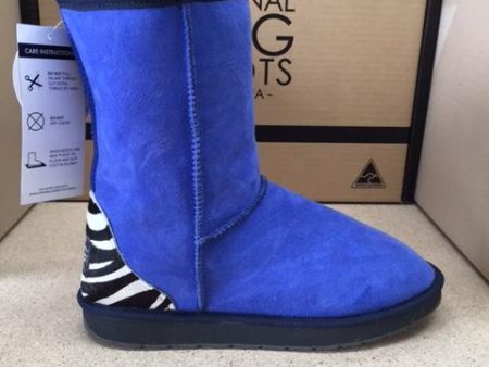 OCEAN BLUE   ZEBRA DELUXE UGG BOOTS For Discount