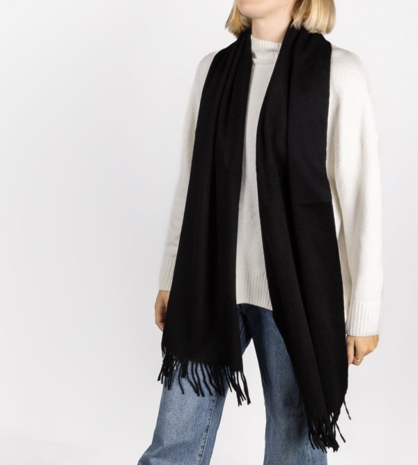 Australian Made Merino Scarf - Black For Cheap