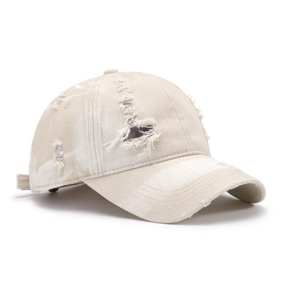 Distressed Adjustable Cotton Baseball Cap Fashion