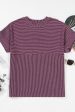 Corded Knit Mock Neck Short Sleeve T Shirt Supply