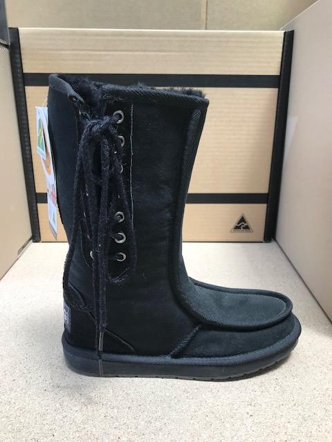 Side Lace Black Tall Boat UGG Boots Cheap