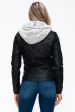 YMI Removable Faux Layered Multi-Pocket Jacket with Fuzzy Hood on Sale