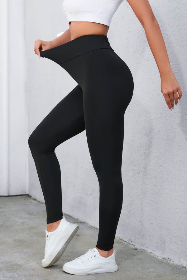 Crisscross Detail Wide Waistband Leggings Online now