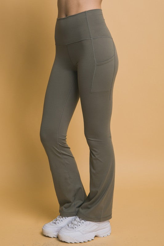 Love Tree High Waist Flare Active Leggings with Side Pockets For Cheap