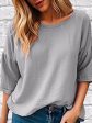 Full Size Round Neck Half Sleeve T-Shirt Plus Size Online now