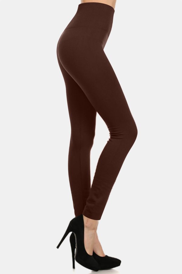 Yelete Full Size Seamless Fleece Lined Leggings Cheap