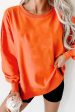 Side Slit Round Neck Long Sleeve Sweatshirt Cheap