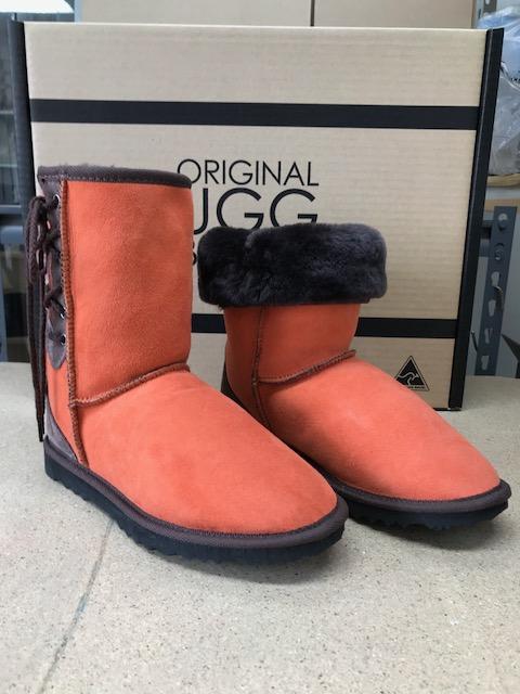 Orange Choc  Leopard Heel Lace Up UGG Boots Online now