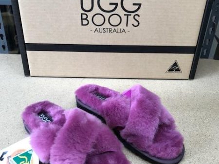 ELECTRIC PURPLE CROSS SLIDERS For Sale