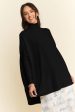 Davi & Dani High-Low Turtleneck Long Sleeve Knit Top For Sale