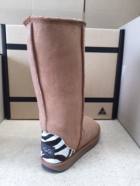 CHESTNUT   ZEBRA TALL UGG BOOTS For Discount