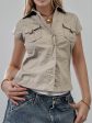 Devine Collared Neck Short Sleeve Shirt Fashion