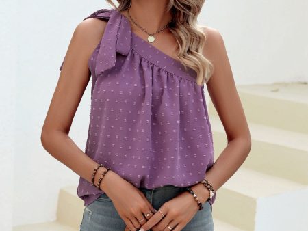 Swiss Dot Single Shoulder Tank Online Sale