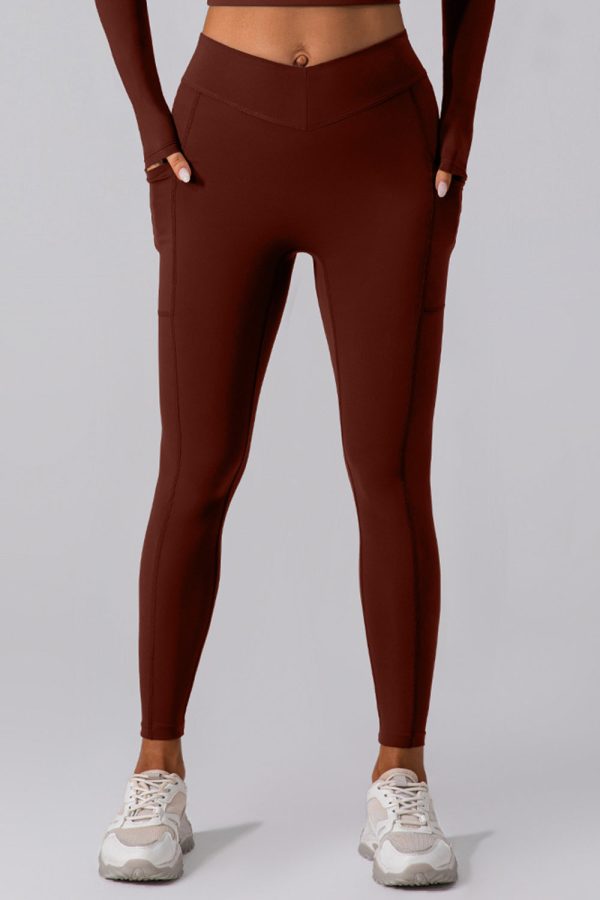 High Waist Active Leggings with Pockets For Discount