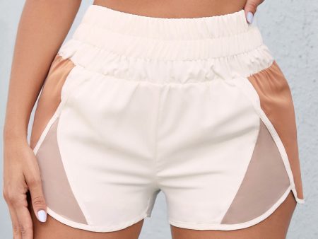 Color Block Wide Waistband Shorts Discount