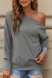 Single Shoulder Long Sleeve Sweatshirt with Zip For Cheap