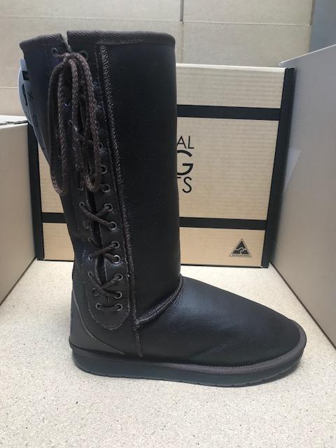 BLACK NAPA TALL LACE UP For Sale