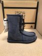 Front Lace Up Navy Boat UGG Boots For Discount