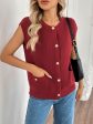 Perfee Pocketed Round Neck Cap Sleeve Cardigan Supply